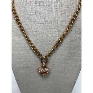 Juicy Couture Pavé Heart Charm Toggle Chain Necklace | 16"